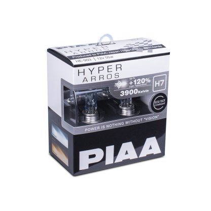 Autožárovky PIAA Hyper Arros 3900K H7 - o 120 % vyšší svítivost, zvýšený jas