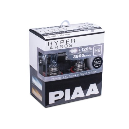 Autožárovky PIAA Hyper Arros 3900K H8 - o 120 % vyšší svítivost, zvýšený jas
