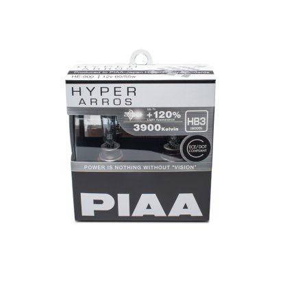 Autožárovky PIAA Hyper Arros 3900K HB3 - o 120 % vyšší svítivost, zvýšený jas