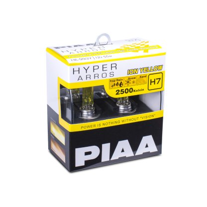Autožárovky PIAA Hyper Arros Ion Yellow 2500K H7 - teplé žluté světlo 2500K pro použití v extrémních podmínkách