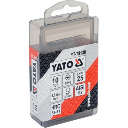 Bit křížový 1/4" PH0 x 25 mm 10 ks