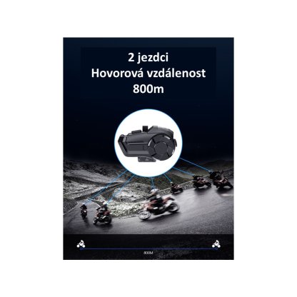 Bluetooth HF sada do helmy univerzální/interkom 800m