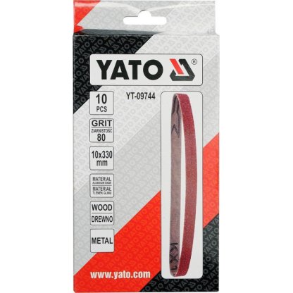 Brusný pás 10 x 330 mm, P80, 10 ks YT-09744