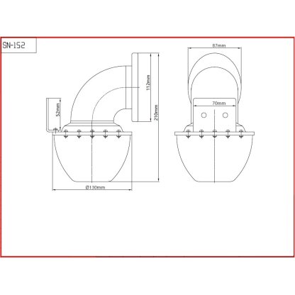 Bull horn siréna 12V, červená