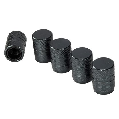 Čepičky ventilků, hliníková se závitovou plastovou vložkou, 5 ks, gunmetal, 63478GM