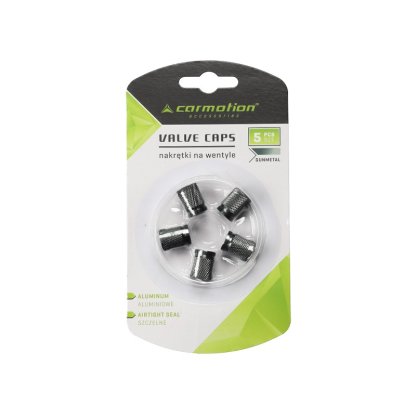 Čepičky ventilků hliníkové, 5 ks, barva kovu, 63477GM