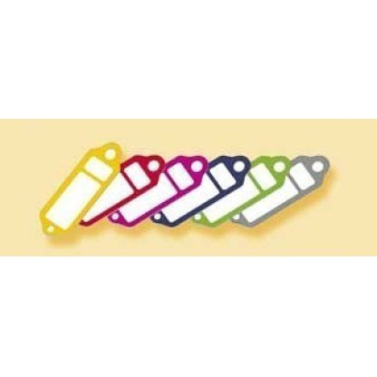 Červené Plastik visačky na klíče, malé 100 ks - 434020150