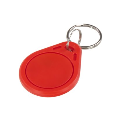 Čipový přívěšek RFID pro přístupové a zabezpečovací systémy 13,56MHz, červený