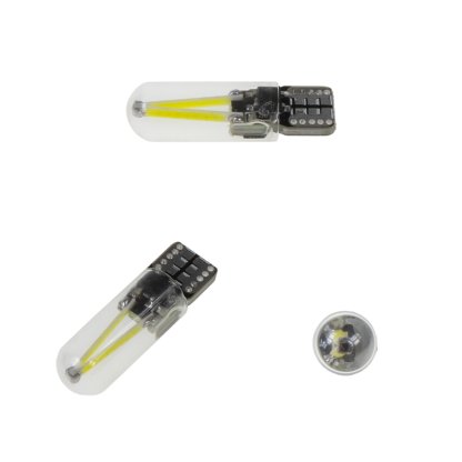 COB LED T10 bílá, 12-24V, silikon