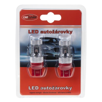 CREE LED T20 (7443) červená, 12-24V, 30W (6x5W)
