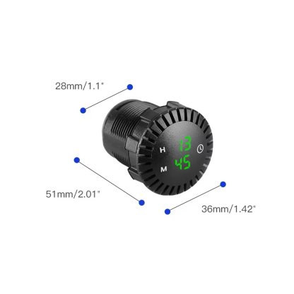 Digitální LED hodiny 12-24V, zelené