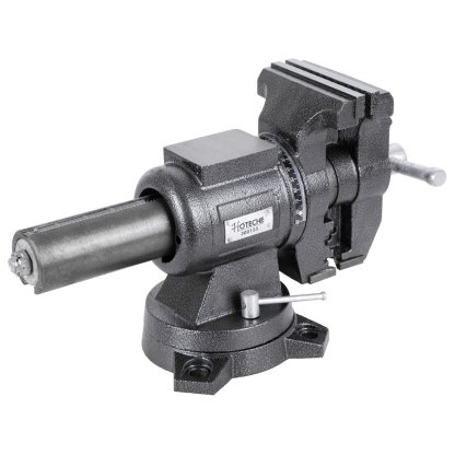 Dílenský svěrák s otočným tělem a základnou, 125 mm - HT300155