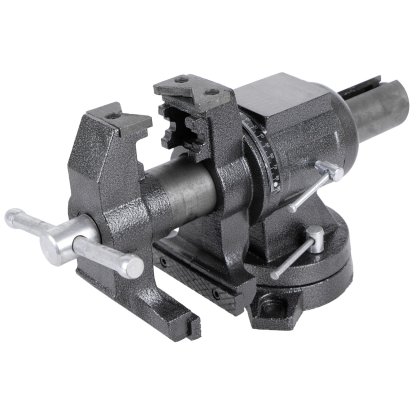 Dílenský svěrák s otočným tělem a základnou, 125 mm - HT300155