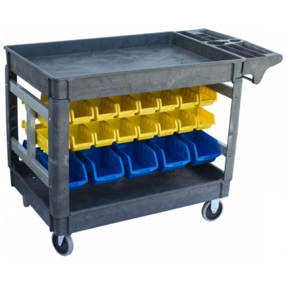 Dílenský vozík s boxy 950 x 650 x 855 mm, 42 boxů - PSB9565