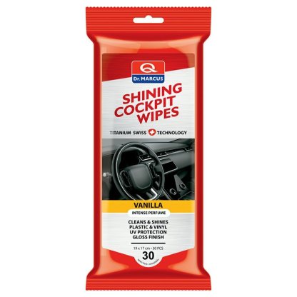 DR.MARCUS Shining Cockpit Wipes 30ks VANILLA - čistící ubrousky na plasty, DM234