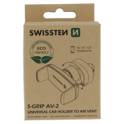 Držák mobilu do mřížky ventilace na kloubku SWISSTEN S-GRIP AV-2 (ECO BALENÍ), 45543
