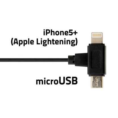 Držák telefonu s podložkou a kabelem micro USB/Apple, 06259