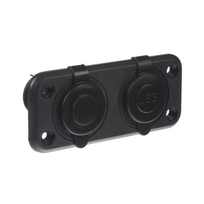 Dvojitá zásuvka do panelu 1x CL + 2x nabíječka USB voděodolná