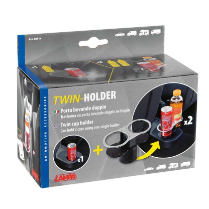 Dvojitý držák na nápoje do auta LAMPA TWIN-HOLDER, 40114