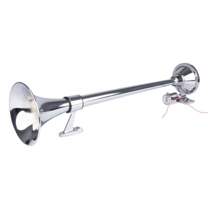 Fanfára kulatá 1 trubka 12/24V, chrom, bez kompresoru 64cm, 04076