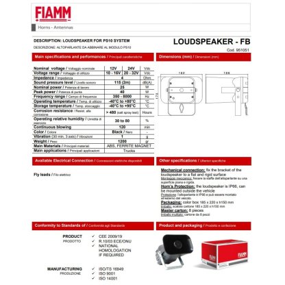 FIAMM reproduktor - FB