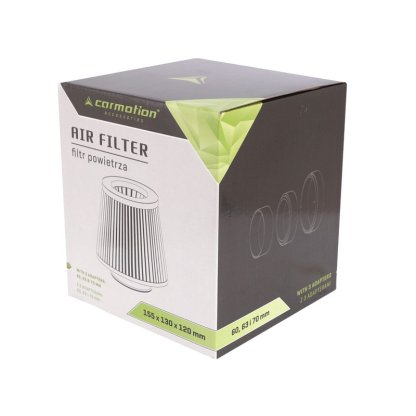 Filtr vzduchový UNI 155x130x120mm, červený/carbon adaptér 60, 63, 70mm, 83151