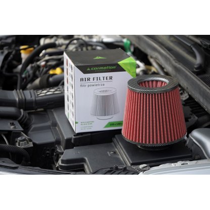 Filtr vzduchový UNI 155x130x120mm, červený/carbon adaptér 60, 63, 70mm, 83151