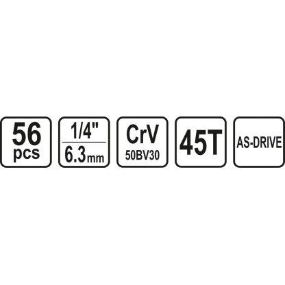 Gola sada 1/4" 56 ks STHOR TO-58643