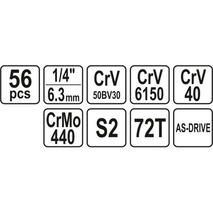 Gola sada 1/4", 56 ks - YT-14501