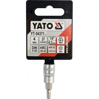 Hlavice s bitem HEX 1/4" H4 Yato - YT-04371