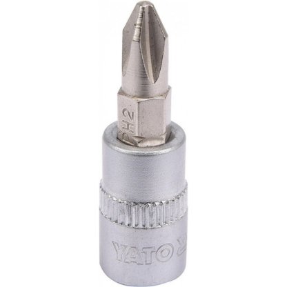 Hlavice s bitem KŘÍŽOVÁ 1/4" PH2 Yato - YT-04412