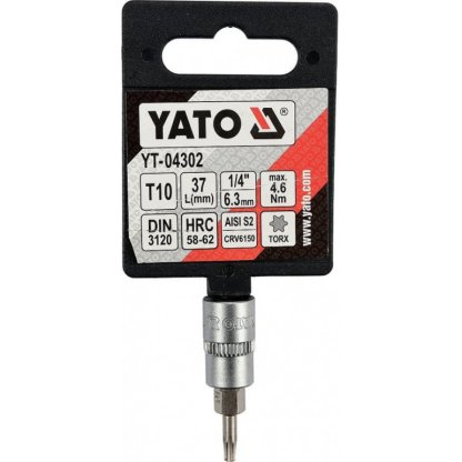 Hlavice s bitem TORX 1/4" T10 YATO - YT-04302