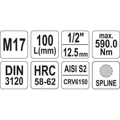 Hlavice s bitem XZN 1/2" M17 YATO - YT-04357