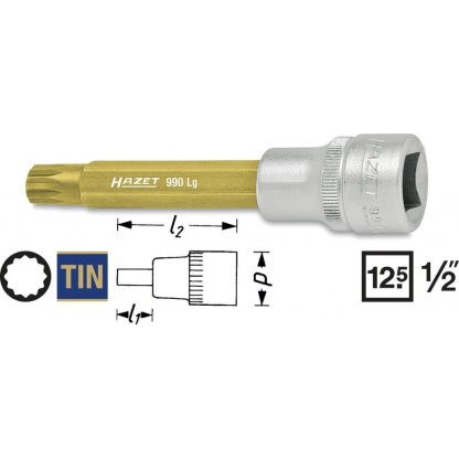 Hlavice s bitem XZN 1/2" M9 Hazet 990LG-9 - HA103140
