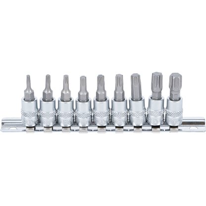 Hlavice s bity TORX, 1/4", 9 ks, T10 - T50 - B2164