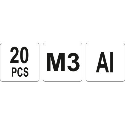 Hliníkové nýtovací matice M3, 20ks - YT-36451