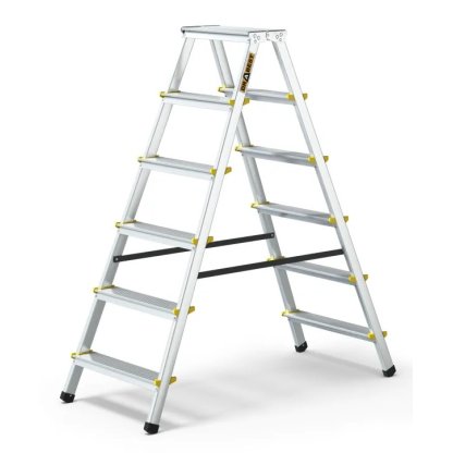 Hliníkové štafle oboustranné, 2x6 stupňů, 2,83 m, max. zátěž 150 kg