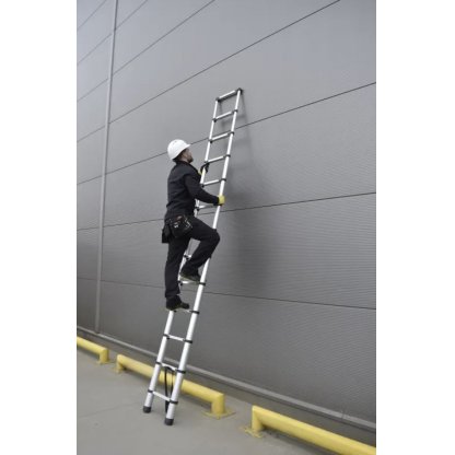 Hliníkový teleskopický žebřík, 13 stupňů, 3,8 m, max. zátěž 125 kg