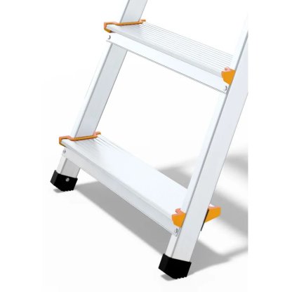 Hliníkový žebřík s policí, 6 stupňů, 3,19m, max. zátěž 150 kg