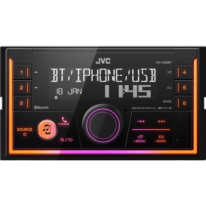 JVC 2DIN autorádio bez mechaniky/Bluetooth/USB/AUX/Multicolor