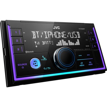 JVC 2DIN autorádio bez mechaniky/Bluetooth/USB/AUX/Multicolor