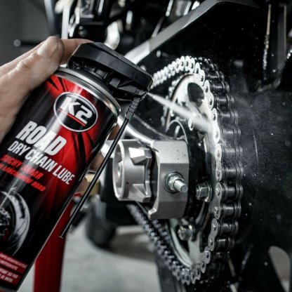K2 ROAD DRY CHAIN LUBE 400 ml - suché mazivo ve spreji na řetězy motocyklů, W143