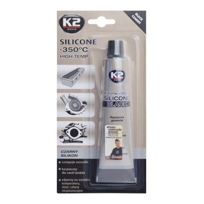 K2 SILICONE BLACK 85 g - silikon pro utěsnění části motoru při montáži, B210