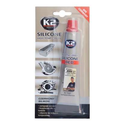 K2 SILICONE RED 85 g - silikon pro utěsnění části motoru při montáži, B2400