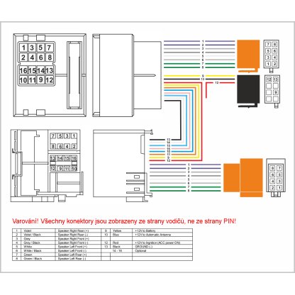 Kabeláž pro HF PARROT/OEM VW MOST konektor 2004-11/2010