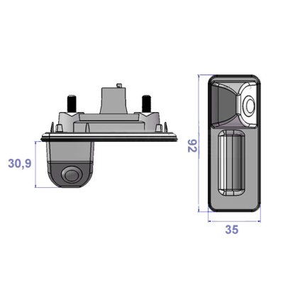 Kamera formát PAL/NTSC do vozu AUDI A1/Škoda Octavia II/Fabia 2012-15 v madle kufru