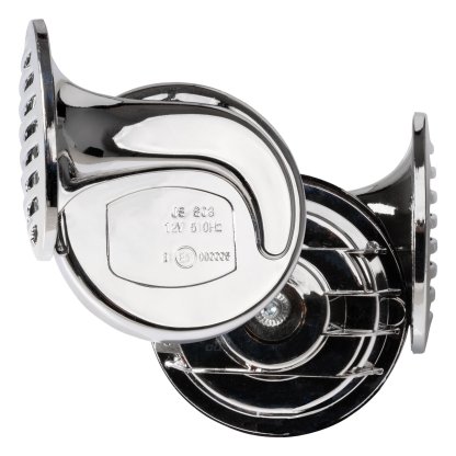 Klakson šnek 12V elektromagnetický chrom 2ks, 01715