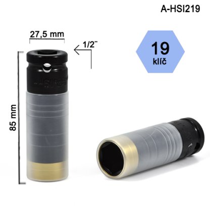 Klíč na kolové šrouby (matice) ASTA A-HSI219 CrMo, na litá kola, hlava klíče 19mm