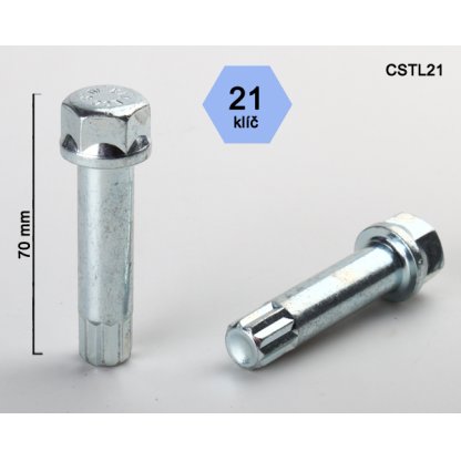 Klíč na kolové šrouby (matice) s vnitřním mnohohranem (CSTL21), hlava klíče 21mm
