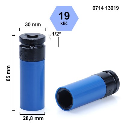 Klíč na kolové šrouby(matice) Würth 0714 13019, na litá kola, hlava klíče 19mm